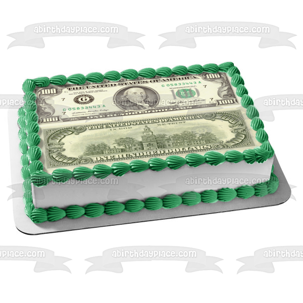 Edible money for cakes New blue $100 bills