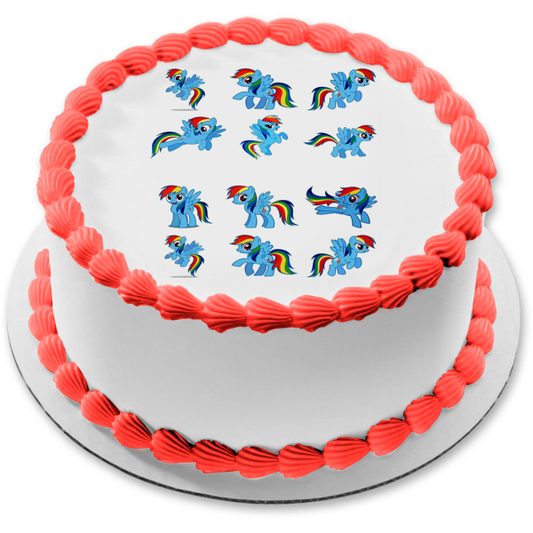 Rainbow Dash My Little Pony Edible Cake Topper Image ABPID50502