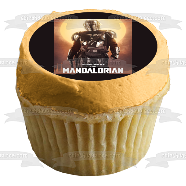 Disney Star Wars The Mandalorian Bounty Hunter Boba Fett Edible Cake Topper Image ABPID50519