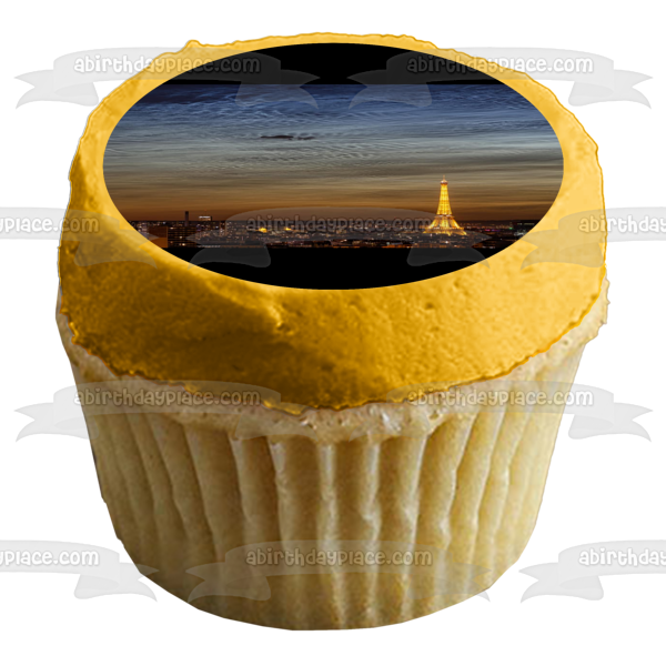 Solstice Night Paris Eiffel Tower Edible Cake Topper Image ABPID50306