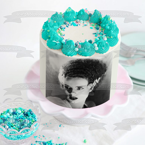 Bride of Frankenstein 1935 Mary Shelley Boris Karloff Elsa Lanchester Edible Cake Topper Image ABPID50334