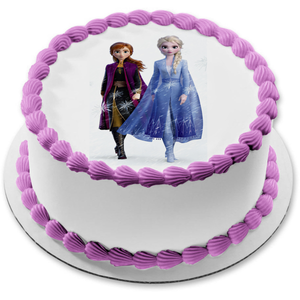 Disney Frozen 2 Elsa Anna Sisters Edible Cake Topper Image ABPID50336
