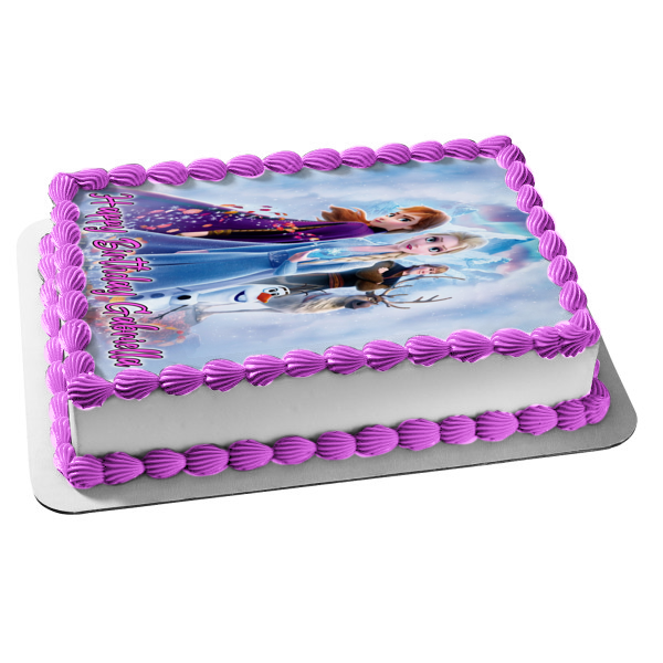 Disney Frozen 2 Into the Unknown Anna Elsa Kristoff Sven Olaf Imagen comestible para decoración de tarta ABPID50338 