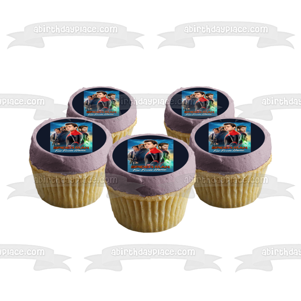 Spider-Man Far from Home Nick Fury Mj Mysterio Spider-Man Edible Cake Topper Image ABPID50359
