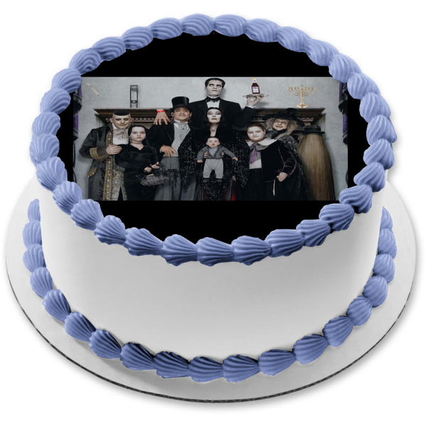 Addams Family Values Morticia Gomez Uncle Fester Lurch Pugsley Wednesday Pubert Edible Cake Topper Image ABPID50372