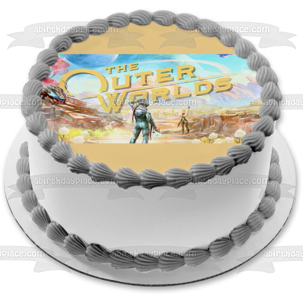 The Outer Worlds Video Game RPG Space Exploration Future Edible Cake Topper Image ABPID50410