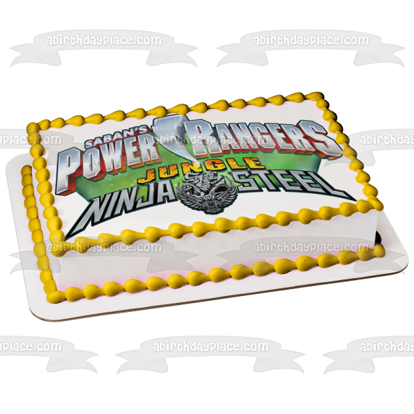 Imagen comestible para decoración de tarta con logotipo de acero Ninja de los Power Rangers de Saban ABPID50654 