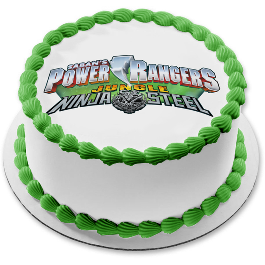 Imagen comestible para decoración de tarta con logotipo de acero Ninja de los Power Rangers de Saban ABPID50654 