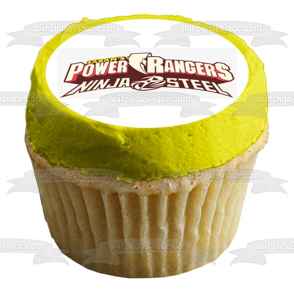 Saban's Power Rangers Ninja Steel Logo Edible Cake Topper Image ABPID50656