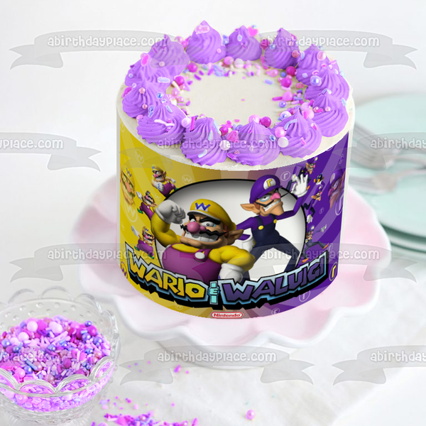 Wario and Waluigi Nintendo Video Game Edible Cake Topper Image ABPID50659