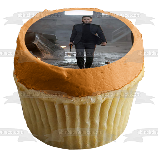 John Wick Baba Yaga Action Movie Keanu Reeves Edible Cake Topper Image ABPID50432
