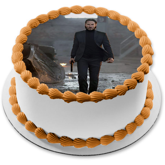 John Wick Baba Yaga Película de acción Keanu Reeves Imagen comestible para decoración de tarta ABPID50432 