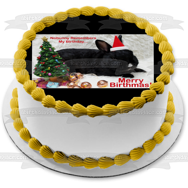 Holiday Bunny Edible Cake Topper Image ABPID50457