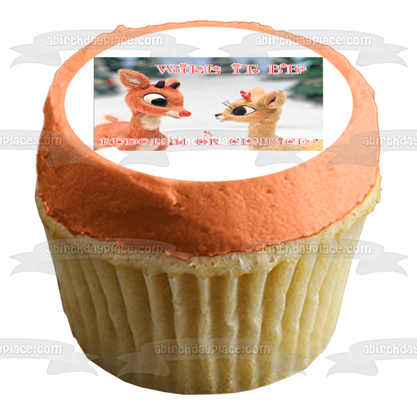Rudolph the Rednose Reindeer Gender Reveal Edible Cake Topper Image ABPID50711
