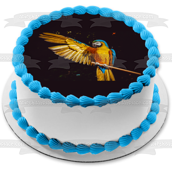 Colorful Parrot Smile Wing Outstretched Edible Cake Topper Image ABPID50479