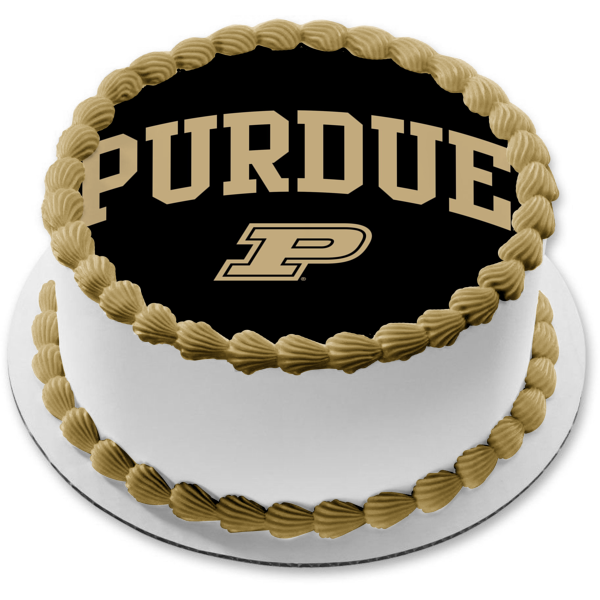 Purdue University Boilermakers Logo NCAA College Sports Edible Cake Topper Image ABPID51005