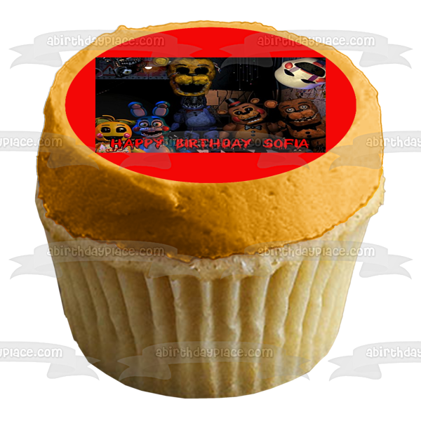 Personalized Five Nights at Freddy's Chica Bonnie Freddy Fazbear Edible Cake Topper Image ABPID51009