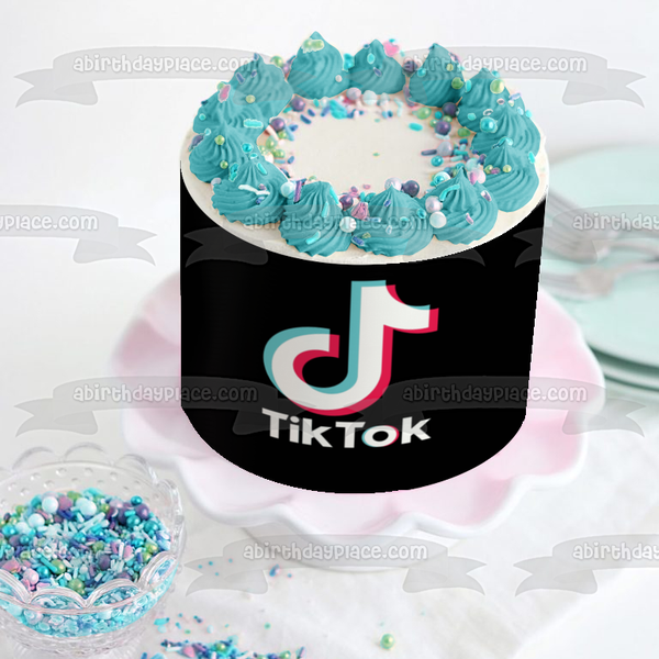 TikTok Logo Black Tik Tok Edible Cake Topper Image ABPID50776