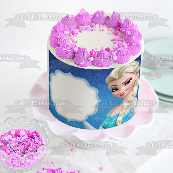 Disney Frozen Elsa Princess Personalize Your Photo Edible Cake Topper Image Frame ABPID51045