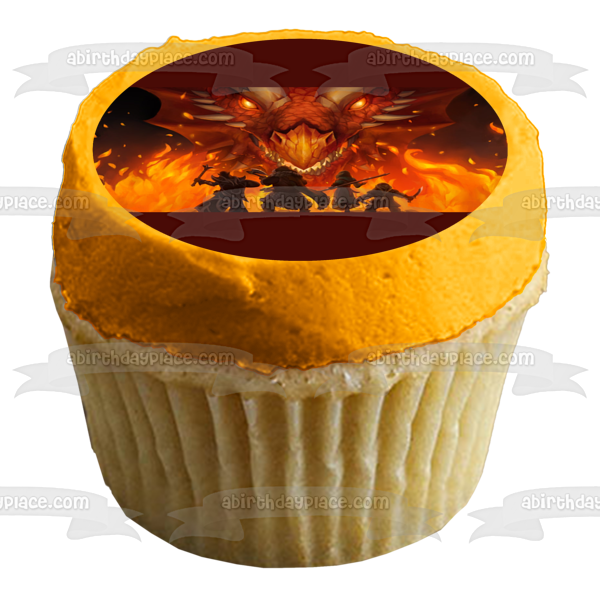 Dungeons and Dragons Red Dragon Flames Battle Warriors of Waterdeep Dnd Edible Cake Topper Image ABPID50813