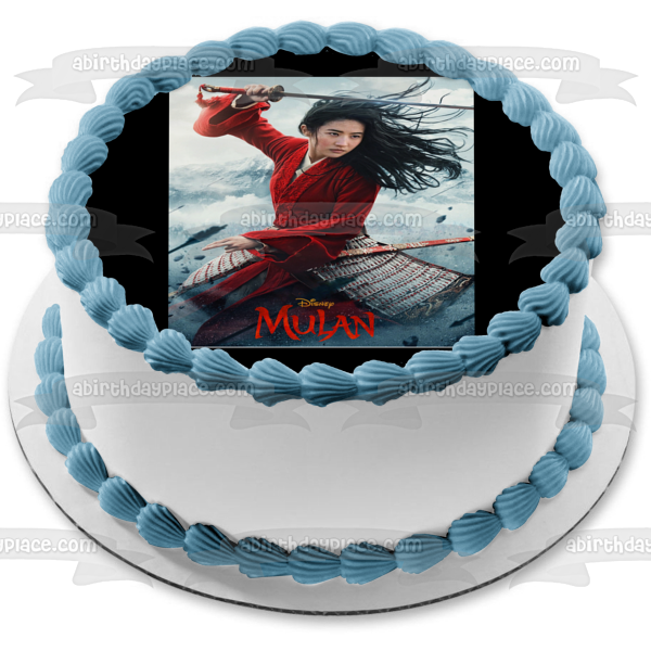 Disney Mulan the Sword Movie Poster Edible Cake Topper Image ABPID51055