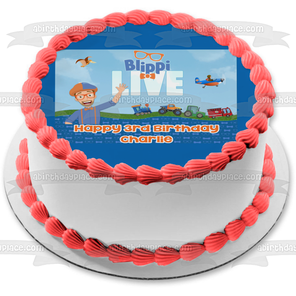 Blippi Live Transportation Youtube Youtuber Bowtie Edible Cake Topper Image ABPID50829