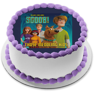 Scoob! Movie Cover Those Meddling Kids Scooby Shaggy Veronica Velma Fred Edible Cake Topper Image ABPID51086