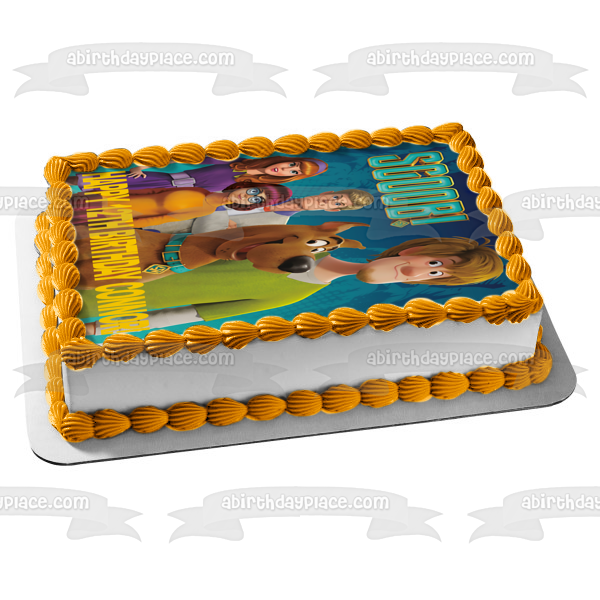 Scoob! Movie Cover Those Meddling Kids Scooby Shaggy Veronica Velma Fred Edible Cake Topper Image ABPID51086