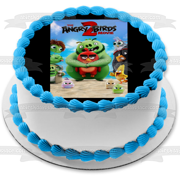 The Angry Birds 2 Movie Cover Terrence Silver Garry Bubba Pig Mother Edible Cake Topper Image ABPID51096
