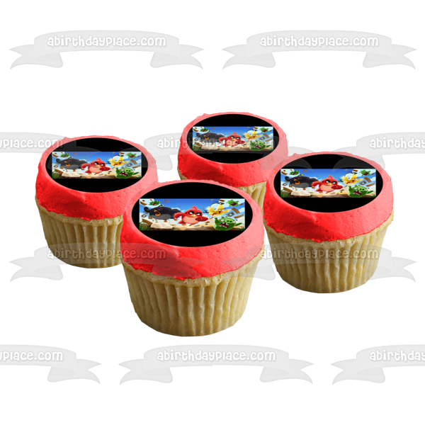 The Angry Birds 2 Terrence Chuck Bomb Green Pigs Running Edible Cake Topper Image ABPID51099