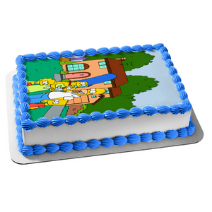 The Simpsons Bart Lisa Maggie Marge Homer House Edible Cake Topper Image ABPID51100
