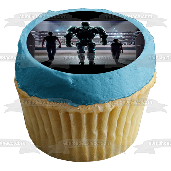 Real Steel Fighting Robot Atom Max Charlie Boxing Ring Edible Cake Topper Image ABPID50887