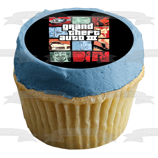 Grand Theft Auto Three Video Game Cover Edible Cake Topper Image ABPID50915