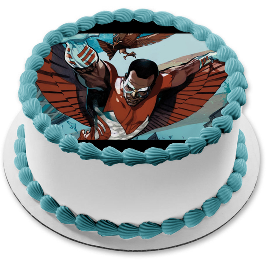 Marvel Avengers Falcon Anthony Samuel Wilson Edible Cake Topper Image ABPID50927