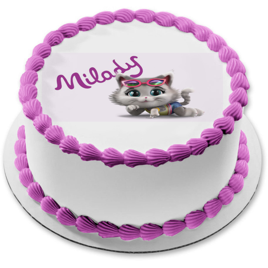 44 Cats Gatti Milady Sunglasses Edible Cake Topper Image ABPID50935