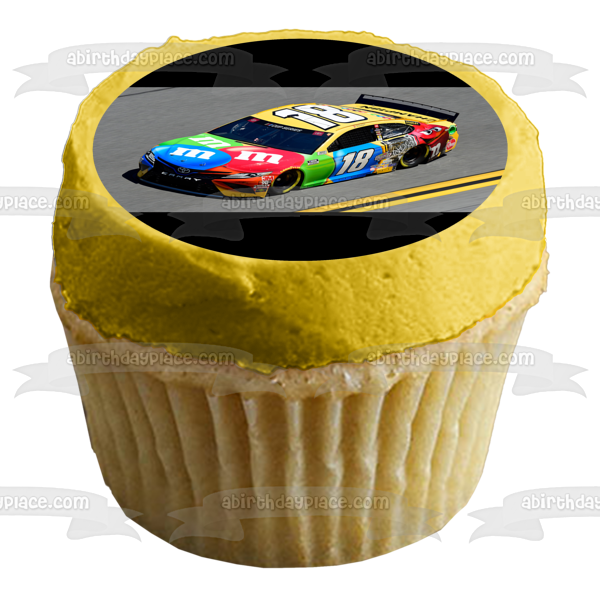 Nascar Daytona 500 Kyle Busch 18 Race Car Race Track Edible Cake Topper Image ABPID51158