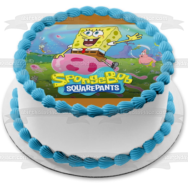 SpongeBob SquarePants Patrick Squidword Bikini Bottom Jellyfish Edible Cake Topper Image ABPID50949