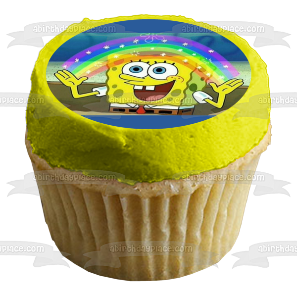 SpongeBob SquarePants Rainbow Edible Cake Topper Image ABPID51167