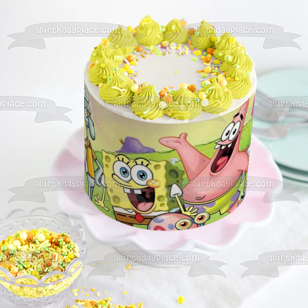 SpongeBob SquarePants Patrick Mr. Krabs Squidword Sandy Gary Bikini Bottom Edible Cake Topper Image ABPID50952
