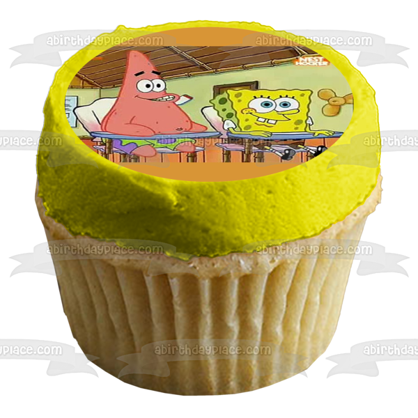 SpongeBob SquarePants Patrick School Desks Smiling Faces Edible Cake Topper Image ABPID51169