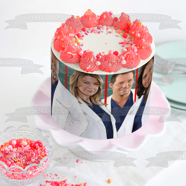 Grey's Anatomy Season 17 Richard Webber Meredith Grey Alex Karev Miranda Bailey Edible Cake Topper Image ABPID51191