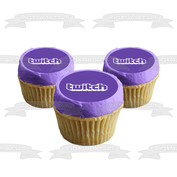 Imagen comestible para decoración de tarta con el logotipo de Twitch ABPID51317 