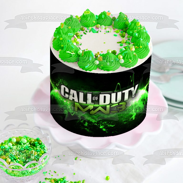 Call of Duty Modern Warfare 3 Green Planet Edible Cake Topper Image ABPID51277