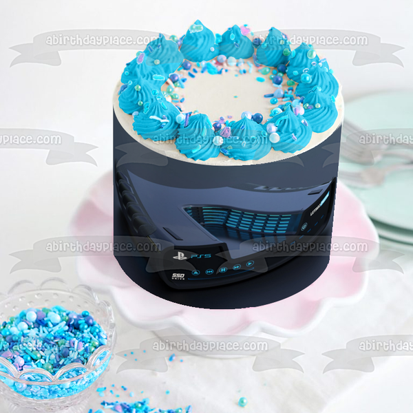 PlayStation 5 Console Edible Cake Topper Image ABPID51279