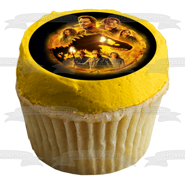 Jurassic World: Dominion T-Rex Owen Kayla Maisie and Ian Edible Cake Topper Image ABPID56384