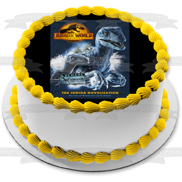 Jurassic World: Dominion Movie Poster with Dinosaurs Edible Cake Topper Image ABPID56385