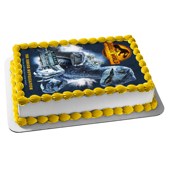 Jurassic World: Dominion Movie Poster with Dinosaurs Edible Cake Topper Image ABPID56385