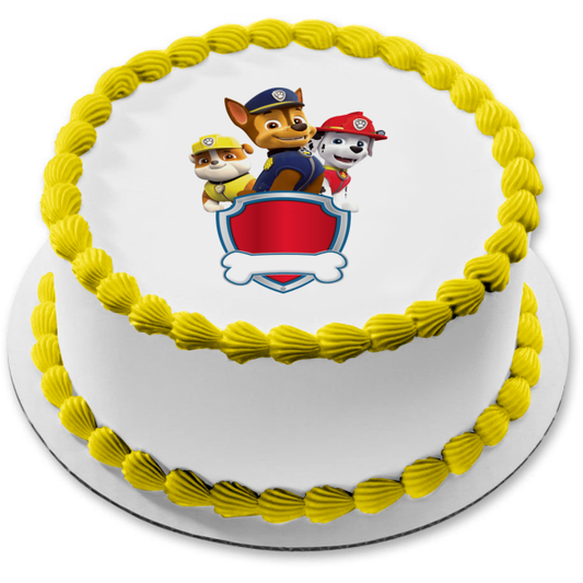 Paw Patrol Rubble Chase and Marshall Customize Edible Cake Topper Image ABPID56402