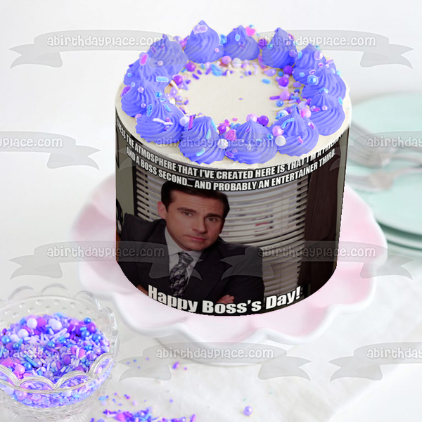 Meme the Office Michael Scott Happy Boss's Day Edible Cake Topper Image ABPID51474