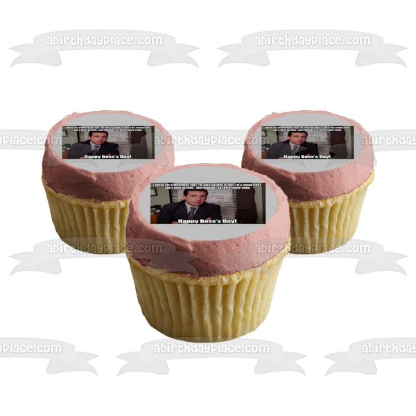 Meme the Office Michael Scott Happy Boss's Day Edible Cake Topper Image ABPID51474